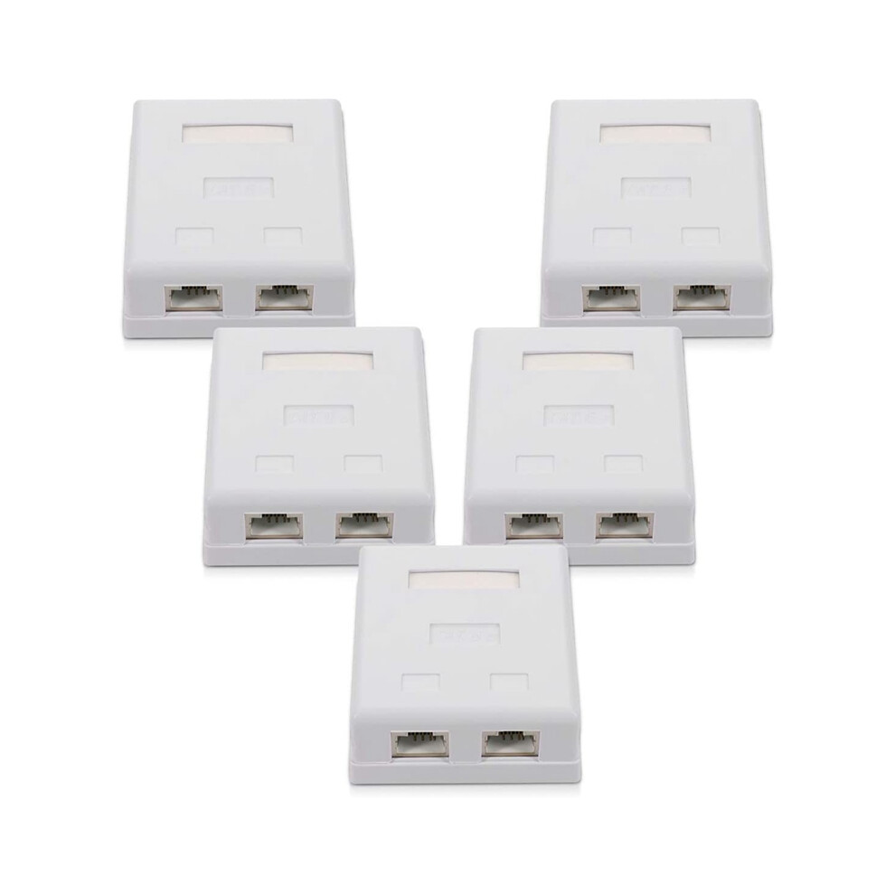 Rj45 Network Socket - Shielded Surface Mounted Double Wall Socket With Cat6a Ethernet Lan Cable Port For Network Cable 6033461025828