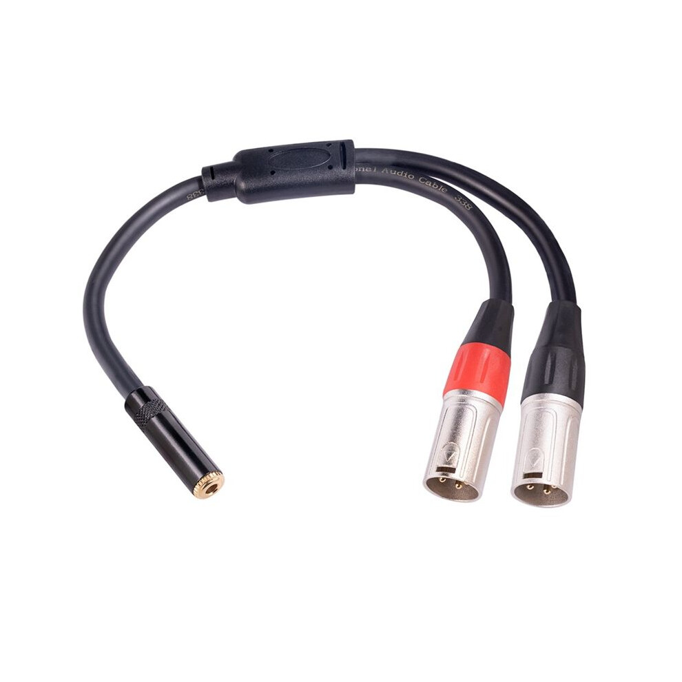3.5Mm Stereo Female Jack To Dual-Xlr 3 Pin Male Plug Y Splitter Ofc Aux Audio Cable 3.5Mm To 3Pin Xlr Y Microphone Cable Gold/Black 6033071395267