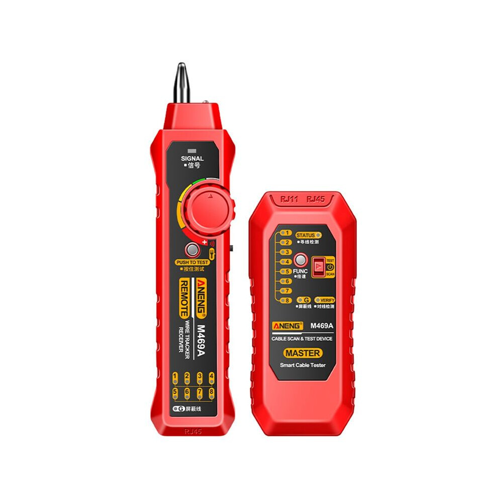 Aneng M469a Network Cable Finder Rj45 Rj11 Lan Cable Finder Tester Anti-Interference Testing Instrument Network Repair,Red 6031630852749