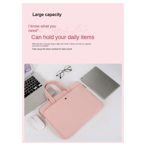 Capa para Tablet de 15 A 15,6 Polegadas Bolsa para Laptop À Prova D'Água Rosa 2