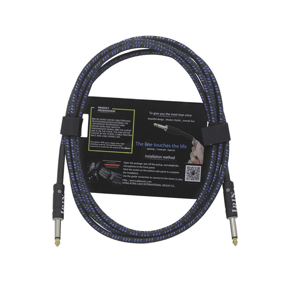 Irin Guitar Cable Musical Instrument Cable Electric Box Bass Audio Cable Braided Noise Reduction Cable (6 Meters) & Black 6032338635245