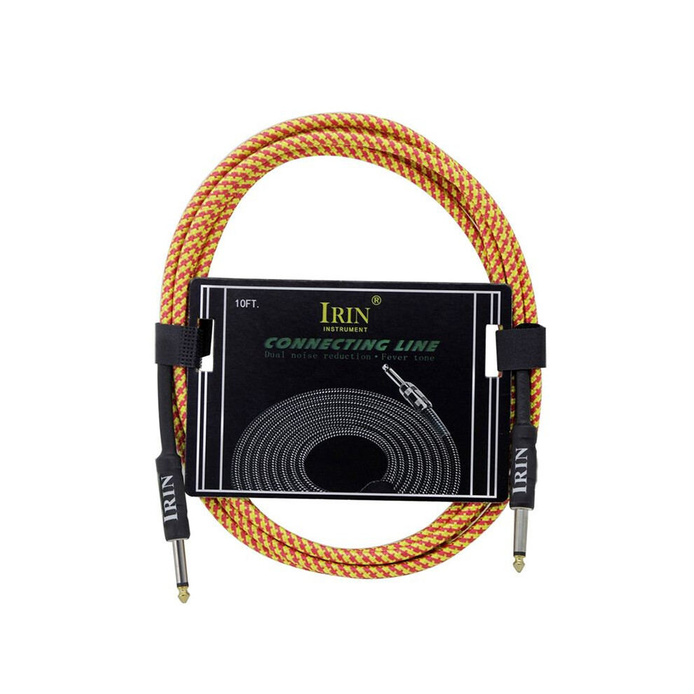 Irin Guitar Cable Musical Instrument Cable Electric Box Bass Audio Cable Braided Noise Reduction Cable (6 Meters) & Orange/Yellow 4711342322236