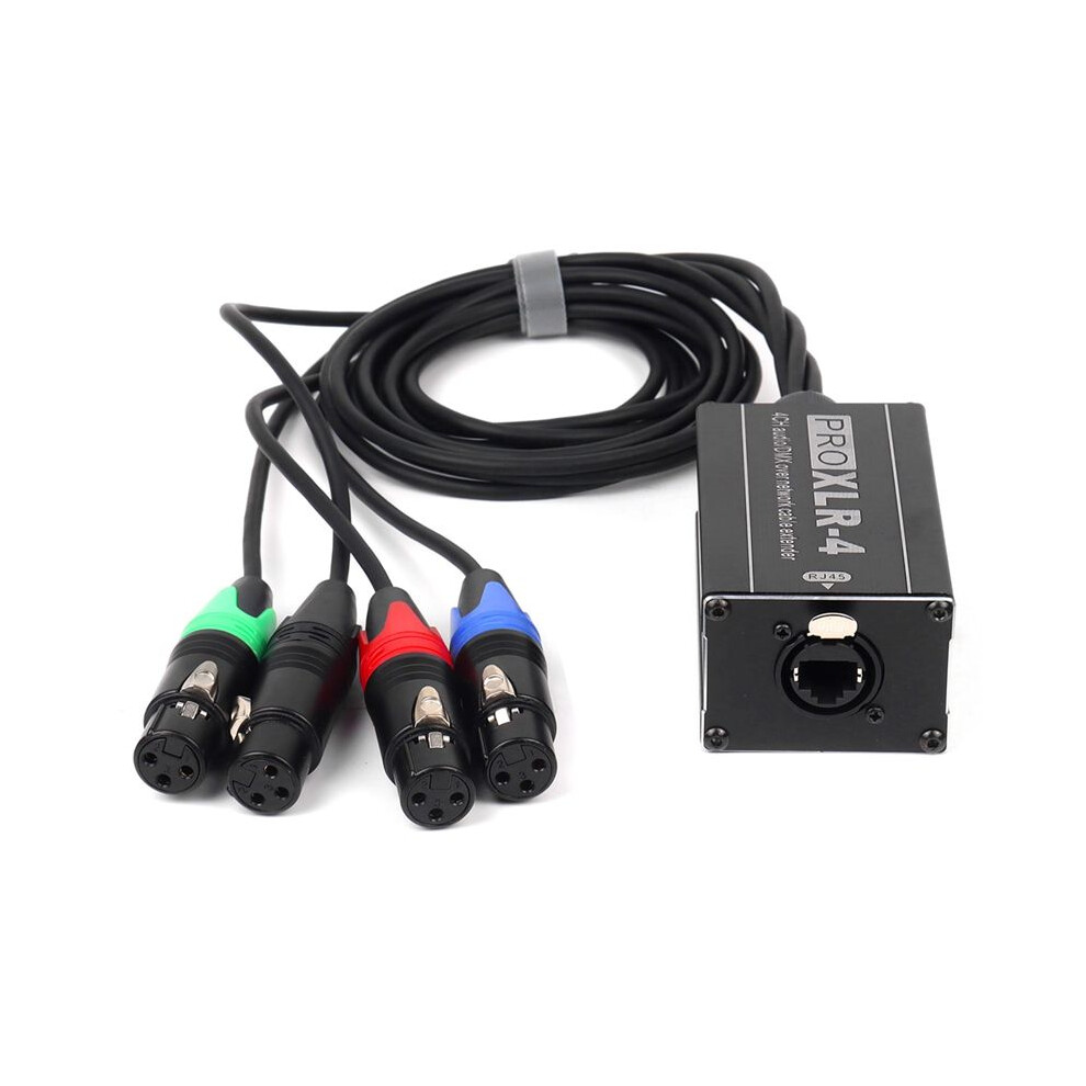 Rj45 To 4 Channel Xlr Audio 3 Pin Dmx Splitter For Snake Cable Network Extension For Stage Or Studio Recording Female 6031534231077