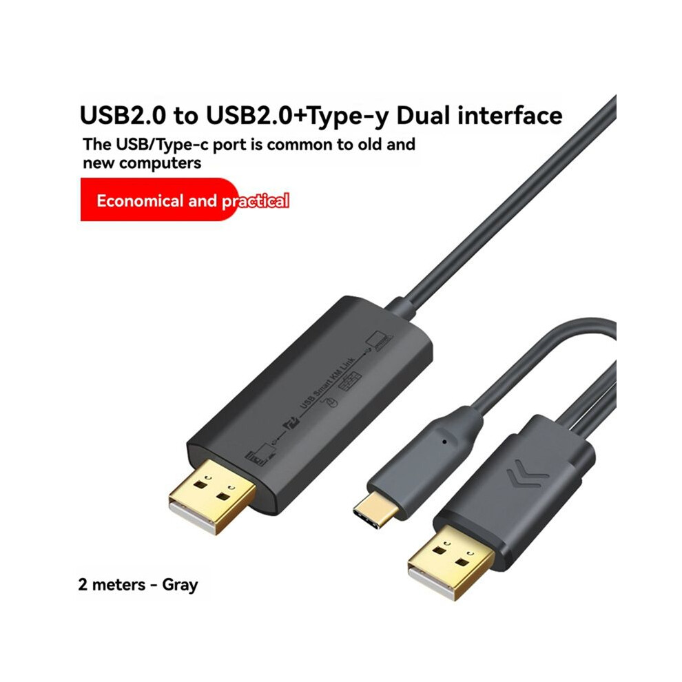 Usb 2.0+Type-C Pc To Pc Data Transfer Cable Sync Files Share Keyboard&Mouse Net Direct File Transfer Bridge Copy Cable 6031760198724