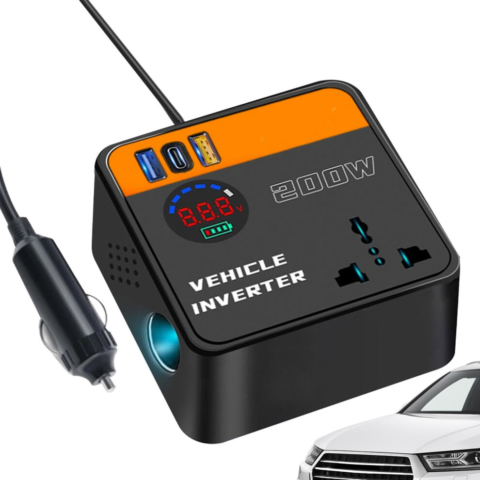 Car Power Inverter With Digital Display For Fast Charging Laptops And Phones On Road Trips 9187378483503