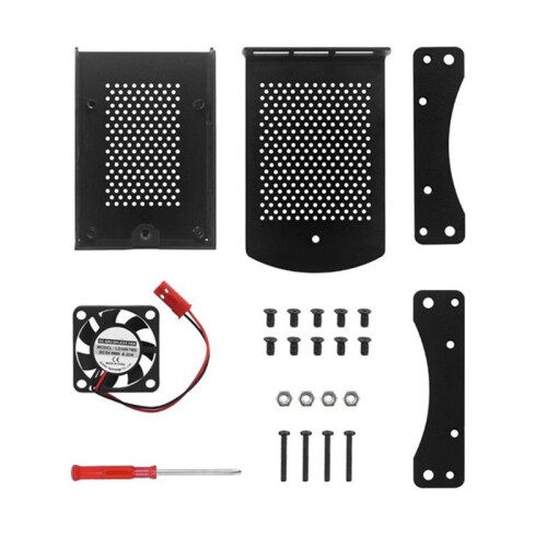 Aluminum Alloy Case Metel Box Shell with Hanging Bracket with Cooling Fan for Raspberry Pi 4B for Raspberry Pi 4 Model B