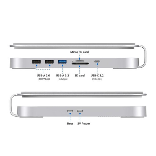 USB C Hub with Hard Drive Enclosure Type C Docking Station NVME M.2 SSD Case 4K M1 M2 for  / Studio B 1