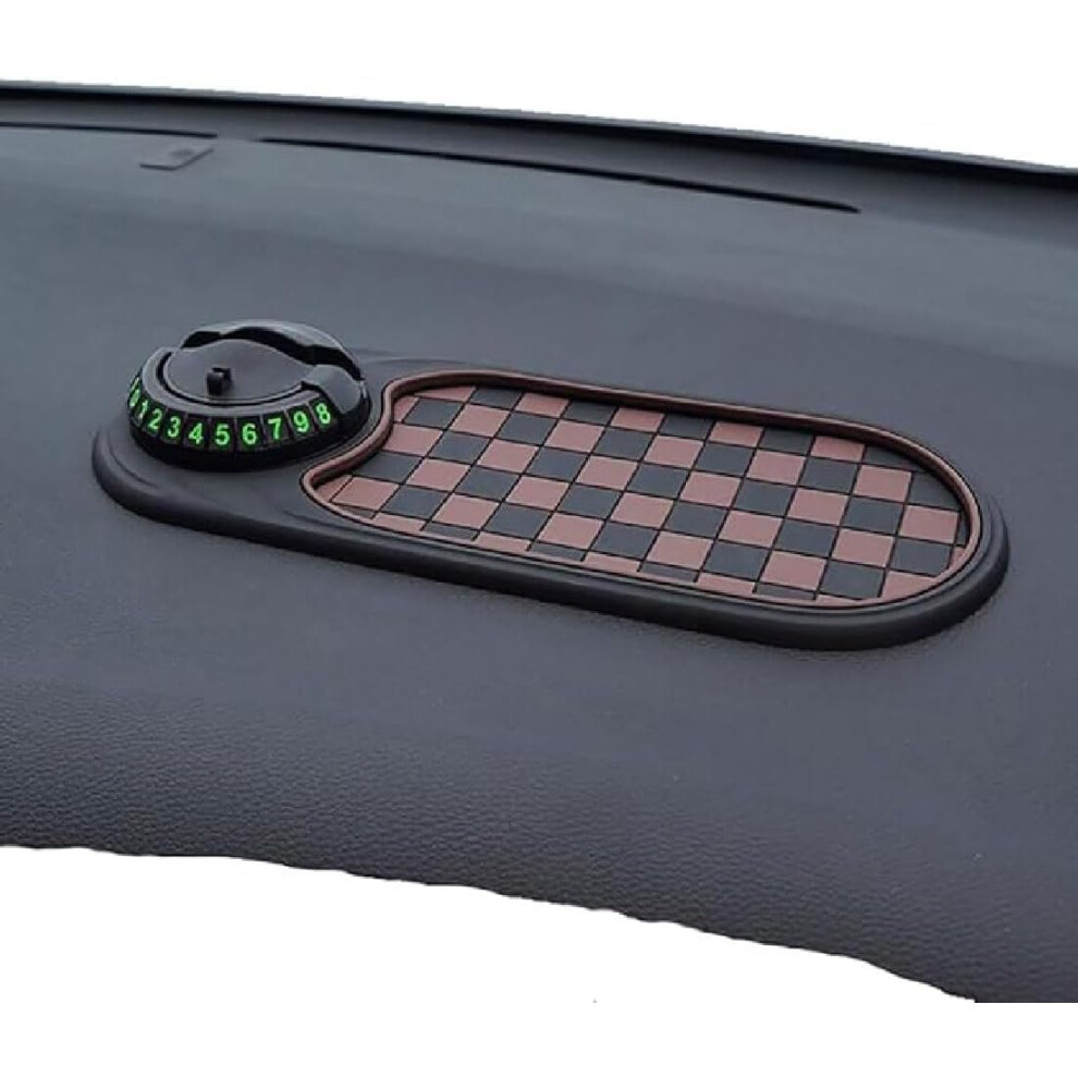 Car Dashboard Antislip Mat With 360 Rotation Phone Holder, Washable Surface And Number Display 9382693373267