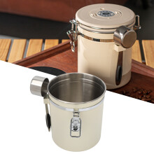 Luftdichter 1,2L Edelstahl-Kaffeebehälter mit Schaufel, Weiß