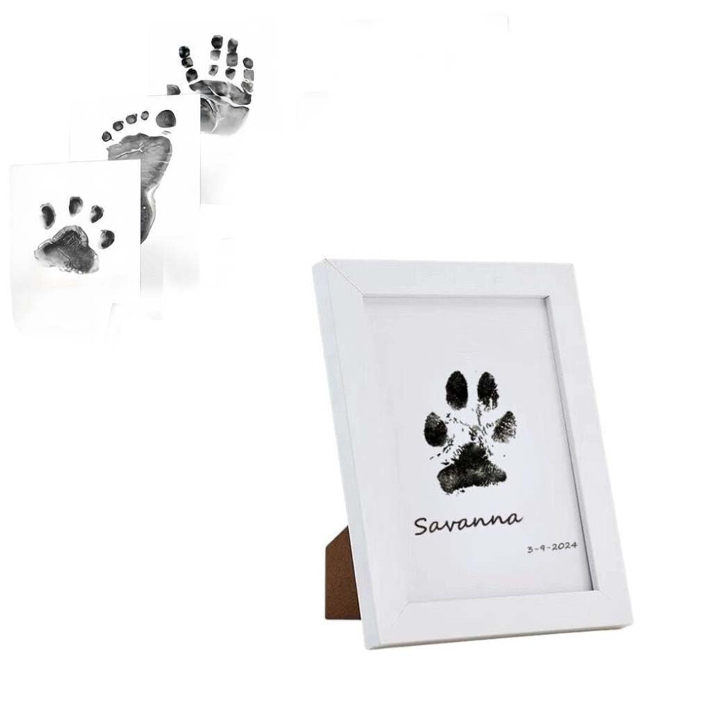 Pet Paw Print Kit and Baby Handprint Footprint Inkless Keepsake Set Safe Mess for Newborn Pets