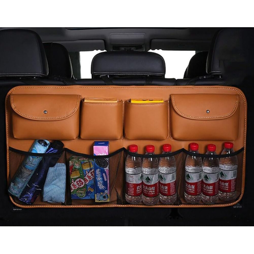 Car Boot Organiser For Mercedes Benz Glc Coupe 20172021, Foldable Multipocket Hanging Trunk Storage Bag Orange 9187378484517