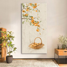 Modern 100% Hand Painted Oil Painting - Large 60 x 120 cm Chinese Style Persimmon Tree Canvas Artwork for Home and Office Decor