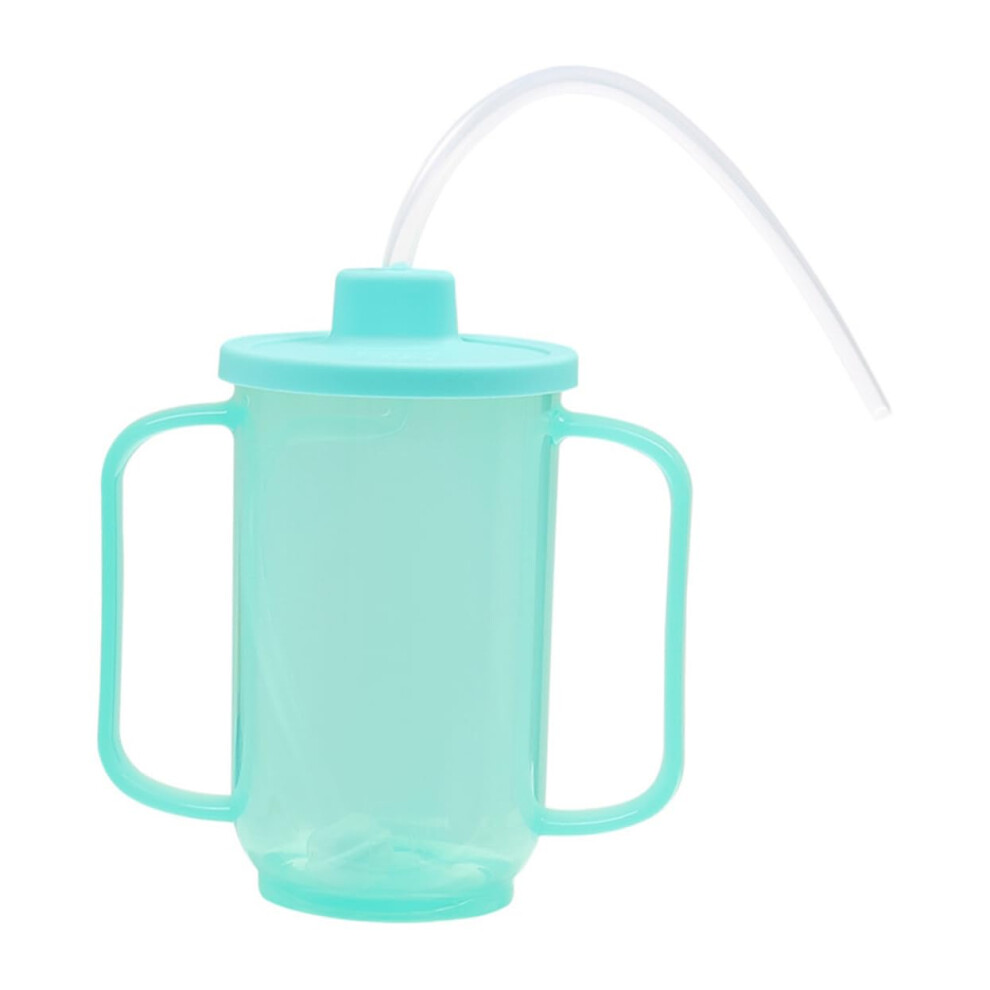 Leak-Proof Drinking Cup with Straw for Disabled Patients, Ergonomic Design for Elderly, Ideal for Soup and Water, 12 oz Capacity