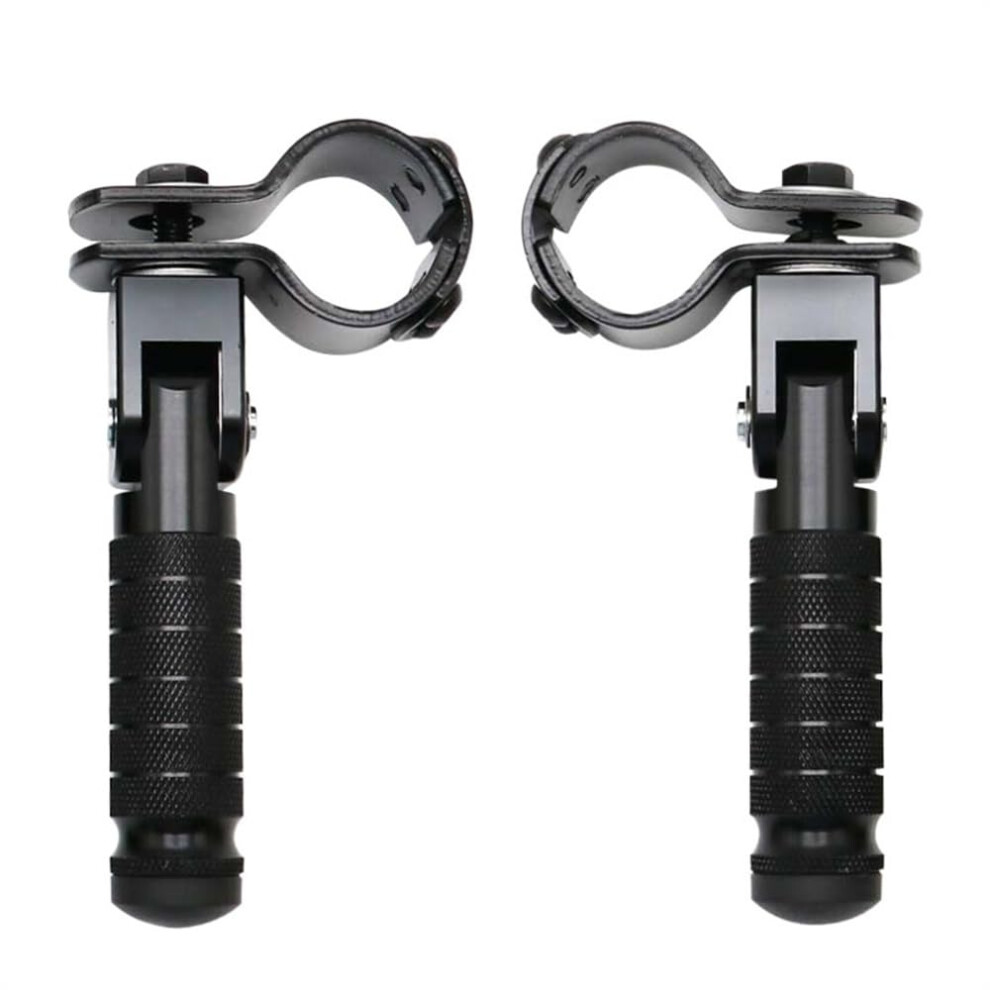 Motorcycle Footpegs Aluminum Foldable Universal Pedals For Mopeds Karts Scooters And Bikes, 1 Pair Black 9382693373816