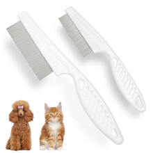 2 Pcs Fine Tooth Flea Comb for Dogs and Cats Removes Fleas Dandruff Tear Stains and Tangles