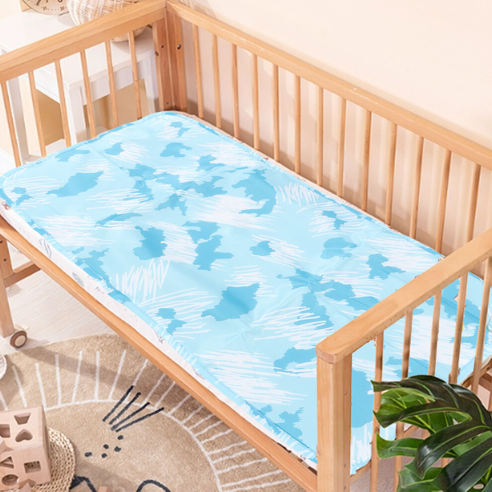 Waterproof Foldable Nylon Baby Changing Mat Aqua Graffiti 60X35cm Blue
