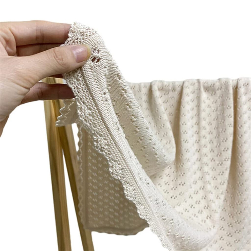 Baby Knitted Cotton Blanket For Newborns  Soft Receiving Blanket, Bath Towel, Bedding