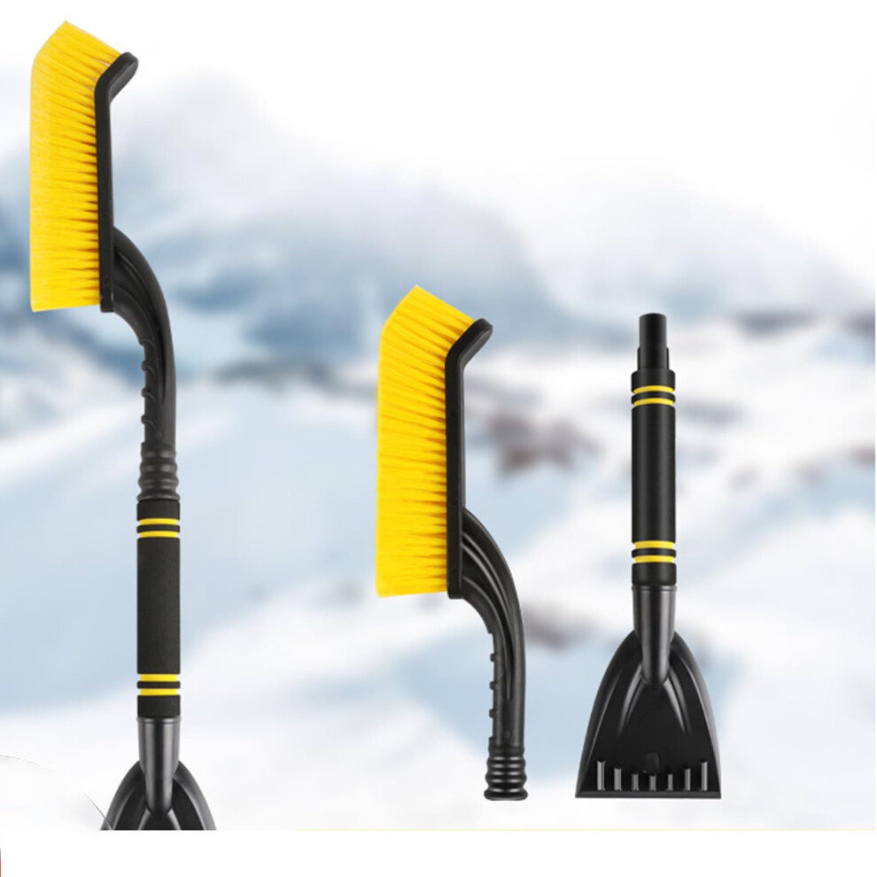 2In1 Car Snow Brush And Ice Scraper With Ergonomic Foam Handle For Cars Trucks Suv Yellow 9347817608564