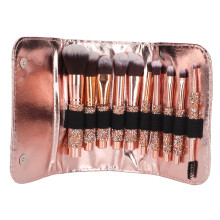 Sparkly Makeup Brushes Set Professional Beauty Tools Soft Bristles Rhinestone Design with Storage Bag for Eye Shadow and Loose Powder Application