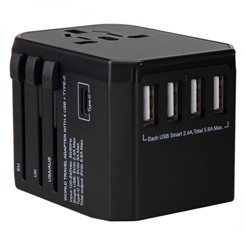 Gan Technology Travel Charger, Universal Travel Adapter With High-Speed Charging, Worldwide Power Adapter With 4 Usb Ports And Type-C, Portable 9009791599466