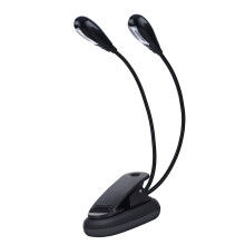 Music Stand Light with Adjustable Dual Arms, USB and Battery Powered LED Lamp for Reading