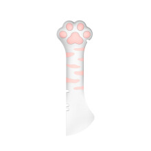 Cat Wet Food Spoon Silicone Pet Spatula Scoop, Cat Paw Design, White, For Cats And Dogs, 1 Piece