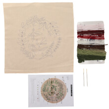 Kit de broderie pentru decorațiuni interioare DIY, lucrat manual, cu model ștanțat, material preimprimat, cerc reglabil cu șurub, pentru
