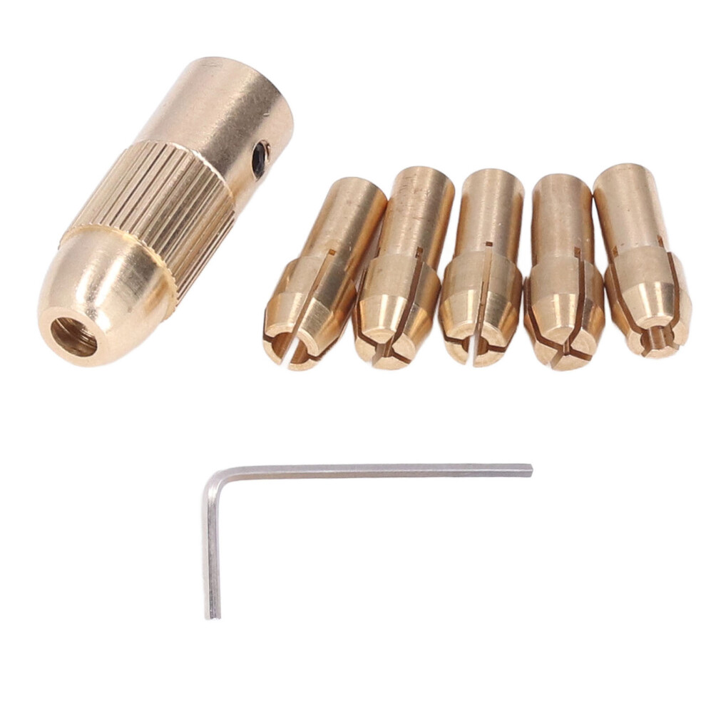7Pcs Mini Electric Drill Chuck Set 0.5-3.0Mm Brass For Grinders 3141376346372