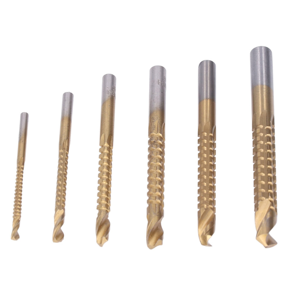 Versatile 6Pcs Hss Woodworking Serrated Drill Bits 3-8Mm For Soft Materials 3561376349577