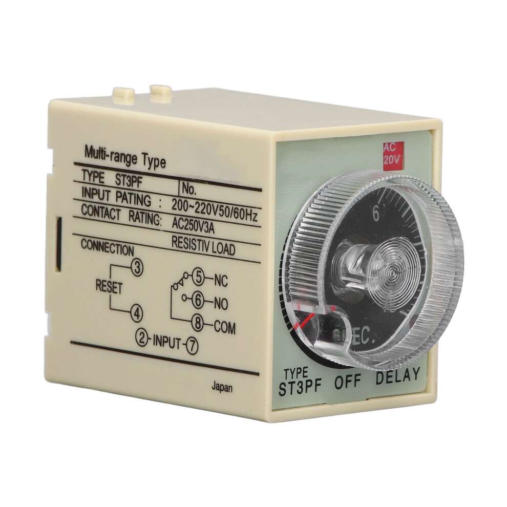 Time Relay For Industrial Automation, Delay Timer Relay With Knob Control Adjustable Time Range 0-10S, High Accuracy Stable Performance Time Relay 9423501956972