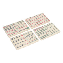 Petit ensemble de jouets Mahjong chinois en mélamine, motif transparent, 26x18x10 mm