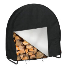 Firewood Rack Cover 24 Inch Waterproof Oxford Cloth Outdoor Log Rack Protective Cover Black