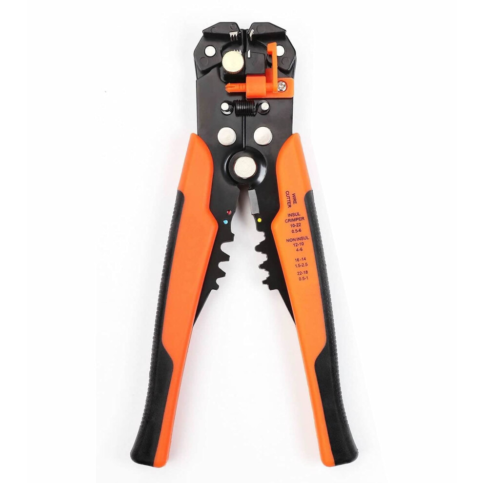 Selfadjusting Wire Crimping Tool With Automatic Cable Stripper And Cutter, Ergonomic Grip 9347817611311