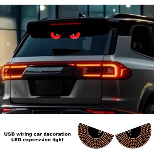 LED Devil Eyes Car Light with Unique Eye Design, USB Powered Windshield Front Decoration for SUVs, Trucks, Sedans 1