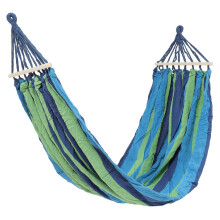 Camping Hammock Double with Wooden Spreader Bars, Rainbow Parachute Fabric, Fast Assembly for Garden and Travel