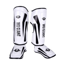 Shin Guards Protector Pads Anti Slip Leg Guards for Training Kickboxing MMA Taekwondo White Large Size