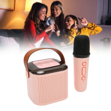 Tragbare RGB Karaoke Maschine Stereo Bluetooth Lautsprecher 8cm Pink