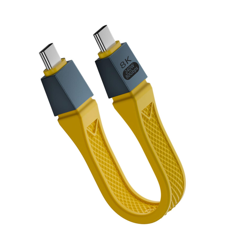 Usb C To Usb C 240W Fast Charging Cable 80Gbps Data Transfer 8K Ultra Hd Short Yellow 9347817612455