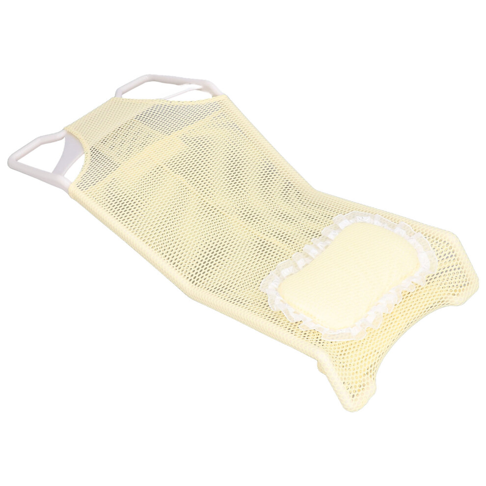 Foldable Baby Bathing Net Support Mesh - Safe Skid-Resist Plastic Yellow