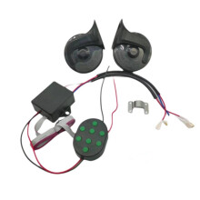 12V 8 Töne Musikalisches Drucklufthorn Elektrisches Schneckenhorn für Fahrzeuge Motorräder Auto mit 8 Sounds Steuerbox-Taste Universal