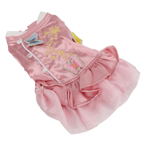 Πολυτελές φόρεμα για σκύλους, μικρό κοστούμι τούλι, δαντέλα, κέντημα, λουλουδάτο 1