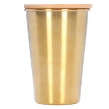 500ML Edelstahl-Bierkrug mit Deckel, Gold, für draußen & Haushalt