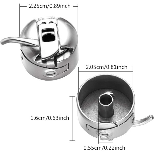 Sewing Machine Bobbin Case Universal Fit for Brother Singer Janome with Clear Thread View 1
