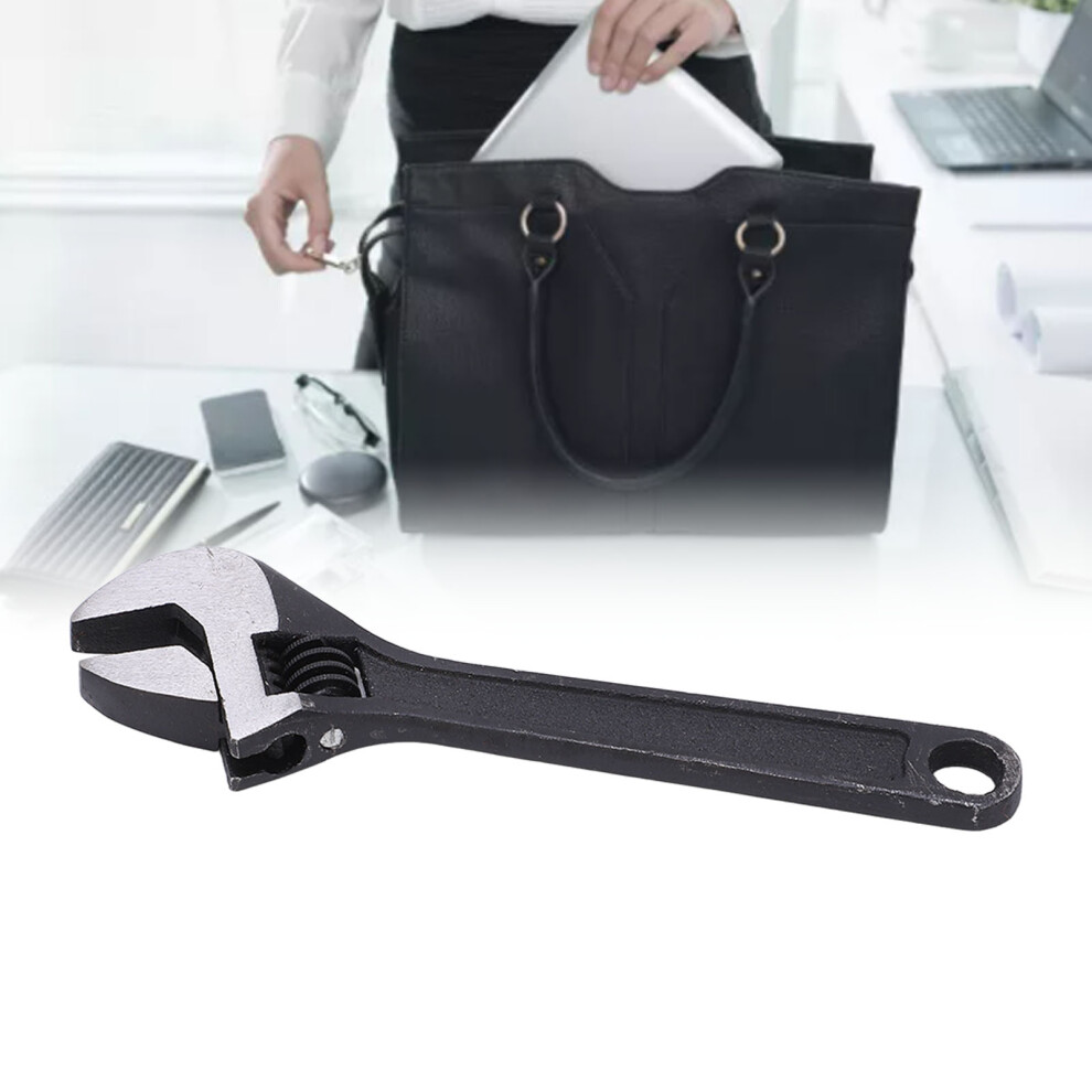 Heavy Duty Galvanized Steel Keychain Wrench Adjustable Mini Spanner Black 4In 9361376360190