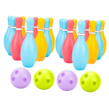 Bowling Set for Kids with Plastic Pins and Balls, Indoor Outdoor Game for Family Party Fun