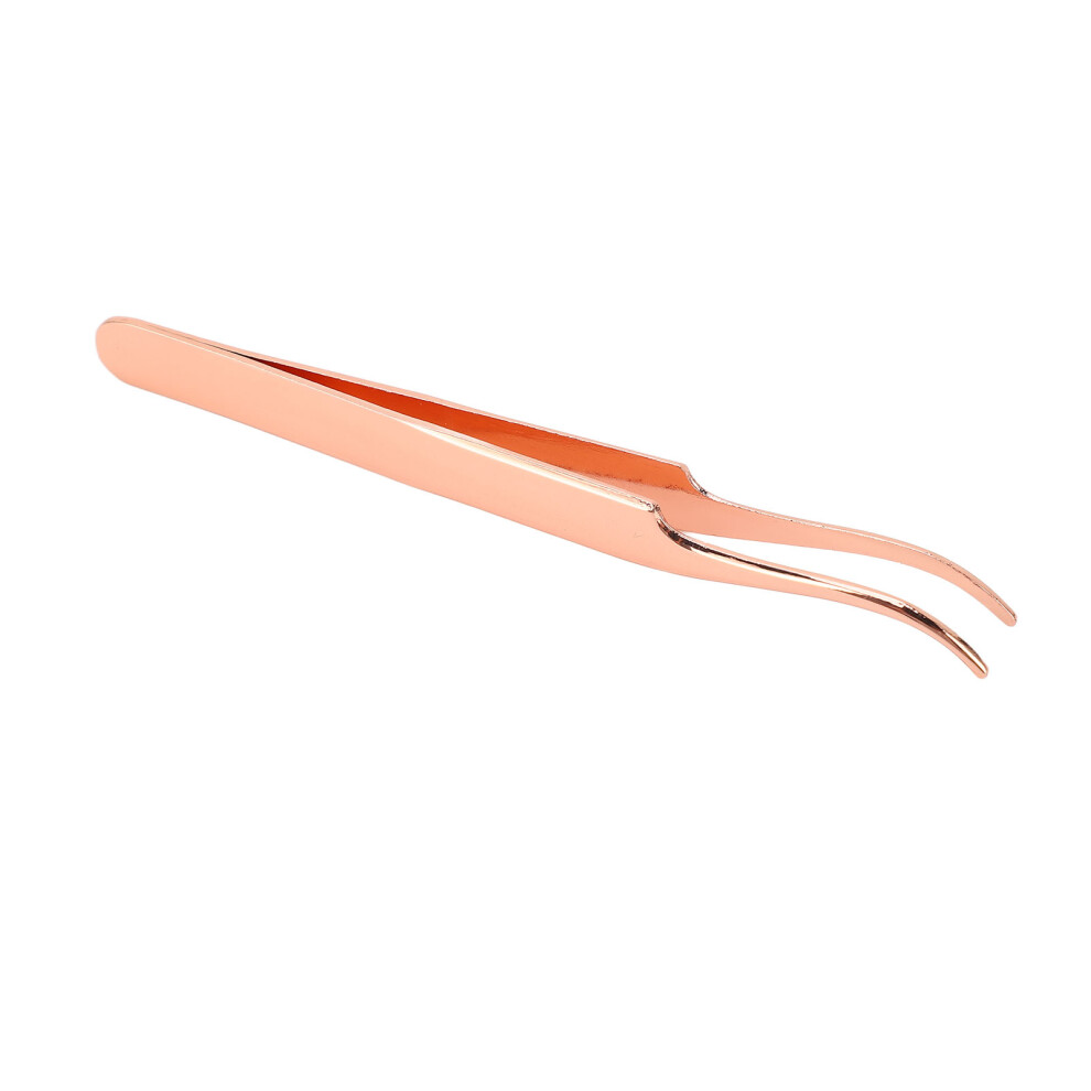 Gold Rose Curved Lash Tweezer - Stainless Steel Eyelash Applicator Tool