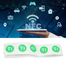 30 pièces d'autocollants NFC 504 octets, 25 mm, vert, étiquettes NFC Programmables