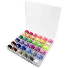 36Piece Sewing Machine Bobbins with Case, Colored Embroidery Thread Set for Brother Singer Janome