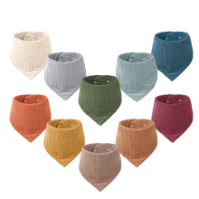 Cotton Baby Bandana Bibs 10 Pack for Boys & Girls, Soft Teething and Drooling Bibs in Assorted Colors