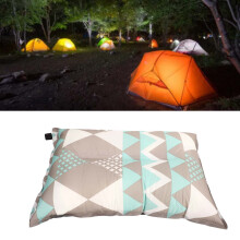 Automatisches aufblasbares Camping-Kissen, Grau/Blau, 45x30x10cm